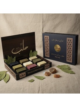 صابون حلب الزعيم مجموعة من ٩ قطع متنوعة