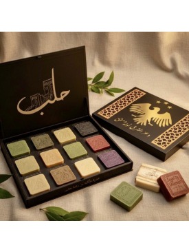 صابون حلب الزعيم مجموعة من ١٢ قطع متنوعة