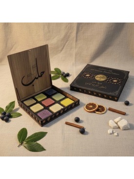 صابون حلب الزعيم مجموعة من ٩ قطع متنوعة