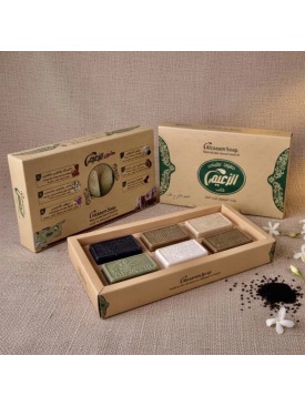 صابون حلب الزعيم مجموعة من ٦ قطع متنوعة