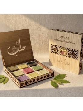 صابون حلب الزعيم مجموعة من ٩ قطع متنوعة