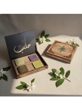 صابون حلب الزعيم مجموعة من ٤ قطع متنوعة